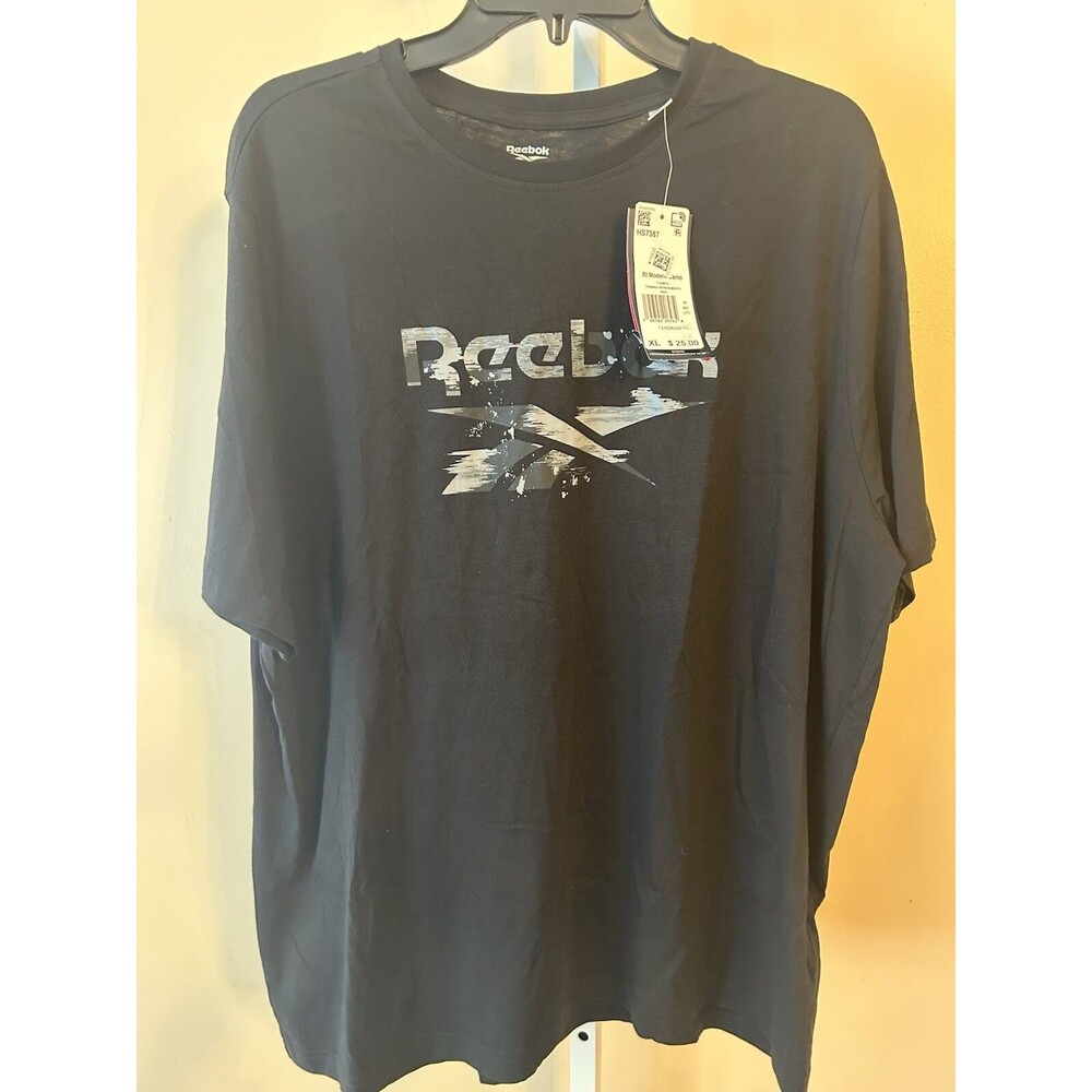 Reebok Black Men's XL Graphic T-Shirt NWT Gray & Black Logo - Picture 2 of 8